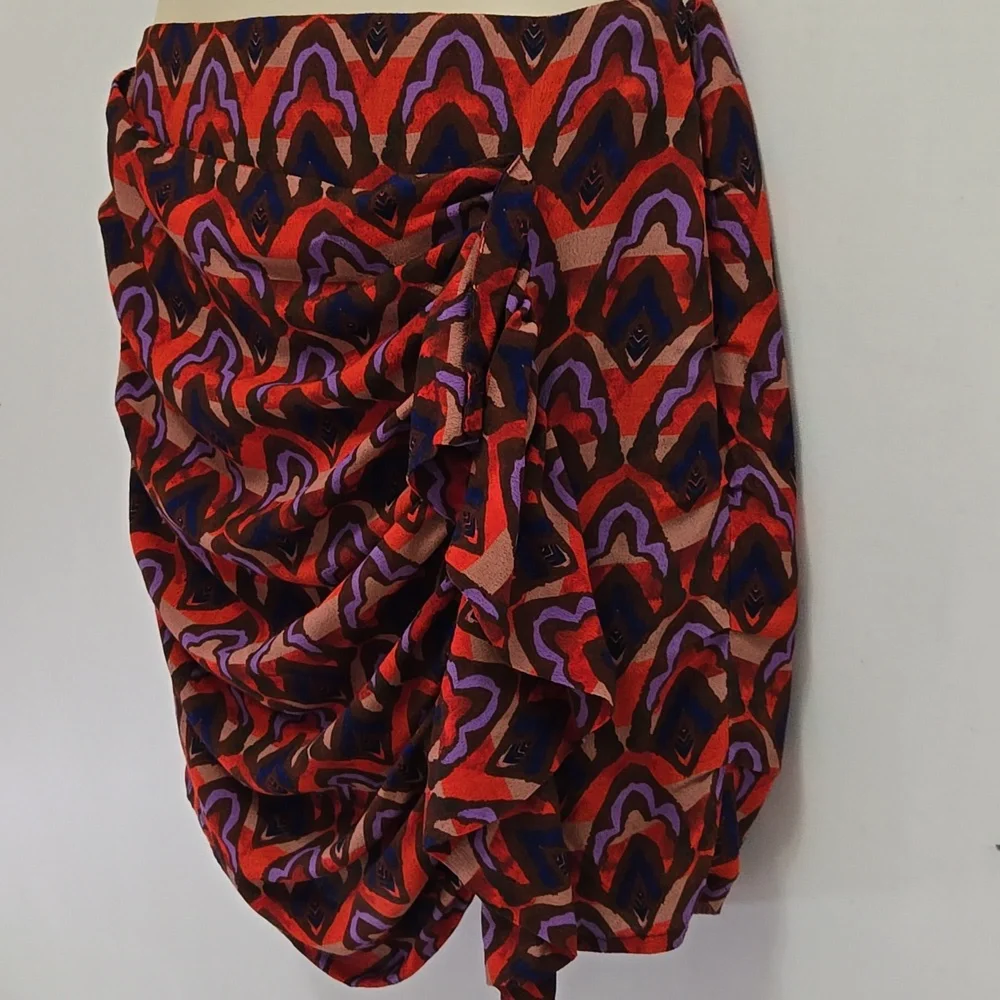 Dolan Left Coast Ruched Ruffle Mini‎ Skirt Size M Anthropologie Drape Front